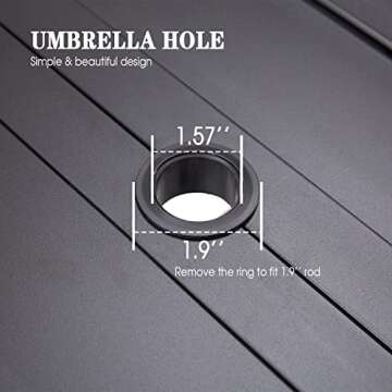 VICLLAX Patio Furniture Set, 7 Piece Patio Dining Set for 6 Person - 6 Outdoor Swivel Dining Chairs with Cushion, 1 Rectangle Dining Table with Umbrella Hole