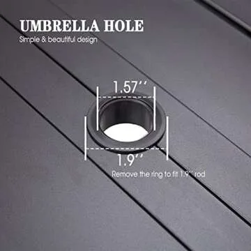 VICLLAX Patio Furniture Set, 7 Piece Patio Dining Set for 6 Person - 6 Outdoor Swivel Dining Chairs with Cushion, 1 Rectangle Dining Table with Umbrella Hole