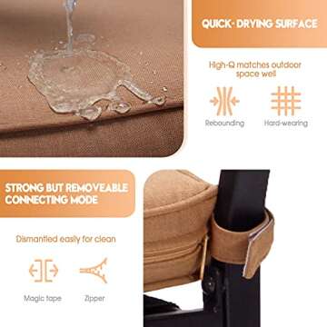 VICLLAX Patio Furniture Set, 7 Piece Patio Dining Set for 6 Person - 6 Outdoor Swivel Dining Chairs with Cushion, 1 Rectangle Dining Table with Umbrella Hole