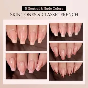 BTArtboxnails XCOATTIPS Press on Nails - French Tip Press on Nails, Short Coffin Nails Tips False Nails, Skin Tones Soft Gel Nails, Soak Off Acrylic Fake Nails Art Valentines Day Gift