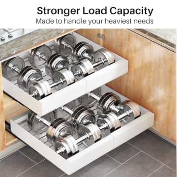 Expandable Pull-Out Cabinet Organizer with Adhesive Nano Film - For Kitchen, Pantry, Bathroom Storage