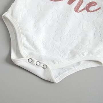 CIYCUIT Baby Girl First Birthday Outfit Lace Tutu Skirt Set One Year Old Birthday Cake Smash Outfit 9-12 Months