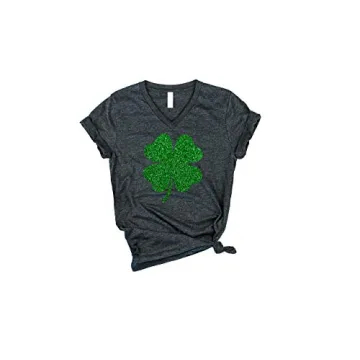 Glitter Clover Women's St Patrick's Day Tee - Shamrock Shirt for Celebrations