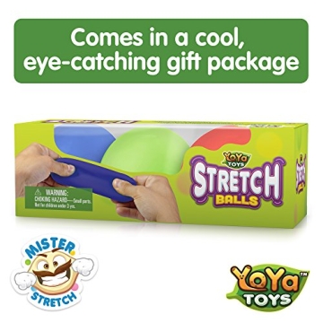 YoYa Toys 3-Pack Pull Stretch Squeeze Stress Balls for Anxiety Relief