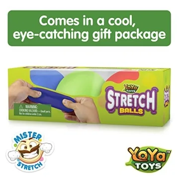 YoYa Toys 3-Pack Pull Stretch Squeeze Stress Balls for Anxiety Relief