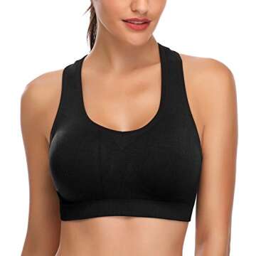 Padded Strappy Sports Bras for Women - Fashionable Activewear for Yoga and Fitness Black Size M