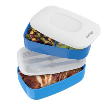 Bentgo Classic - Adult Bento Box, All-in-One Stackable Lunch Box Container with 3 Compartments, Plas...