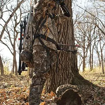 Muddy Hunting Tree Stand Safety Systems Lightweight Padded Nylon Quick-Release Safeguard Harness, Large