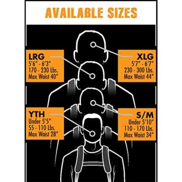 Muddy Hunting Tree Stand Safety Systems Lightweight Padded Nylon Quick-Release Safeguard Harness, Large