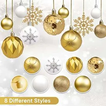 DomeStar Christmas Ball Set 112PCS Glitter Shatterproof