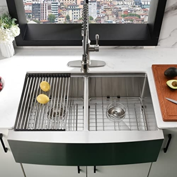 HACHENL 30×22 Double Bowl Stainless Steel Farmhouse Sink