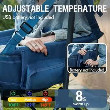 PORTAL Heated Hammock Camping Chair, Portable Outdoor Swinging Chairs, Rocking Chair for Adults with Adjustable Back and Height for Lawn Backyard Patio, Supports 400 lbs, Blue