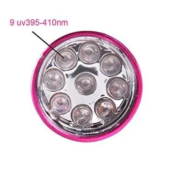 Lasamot Mini Flash Light for LED Gel Curing Lamp Light Handheld Nail Dryer Nail Flashlight 9 LEDs 395nm UV Flashlights Detector for Facial Mask (Blue)