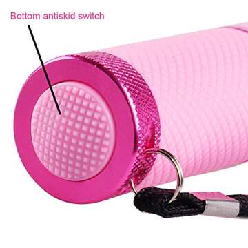 Lasamot Mini Flash Light for LED Gel Curing Lamp Light Handheld Nail Dryer Nail Flashlight 9 LEDs 395nm UV Flashlights Detector for Facial Mask (Blue)