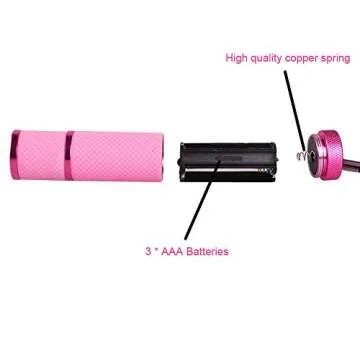 Lasamot Mini Flash Light for LED Gel Curing Lamp Light Handheld Nail Dryer Nail Flashlight 9 LEDs 395nm UV Flashlights Detector for Facial Mask (Blue)