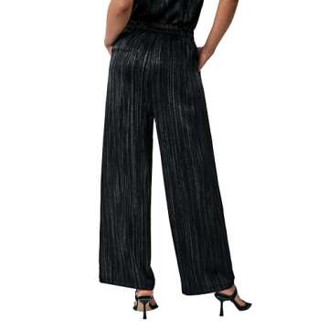 Sucegi Satin Wide Leg Pants for Women, Casual Palazzo Pants for Women, High Waisted Adjustable Loose...