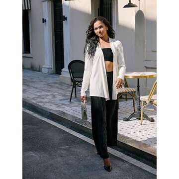 Sucegi Satin Wide Leg Pants for Women, Casual Palazzo Pants for Women, High Waisted Adjustable Loose Trousers