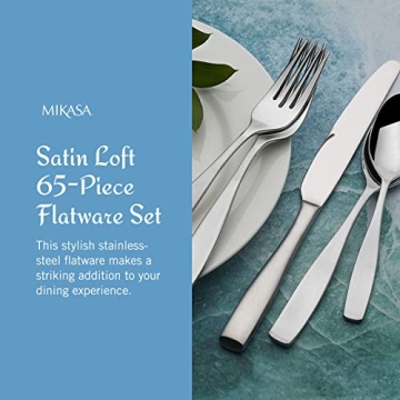 Mikasa Satin Loft 65-Piece Stainless Steel Flatware Set