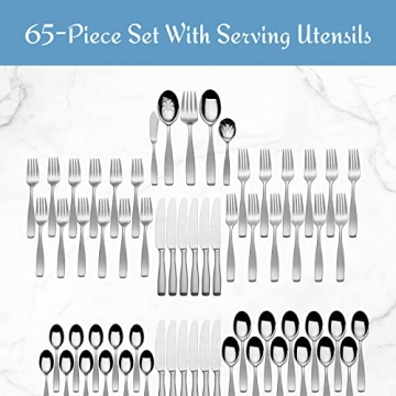 Mikasa Satin Loft 65-Piece Stainless Steel Flatware Set