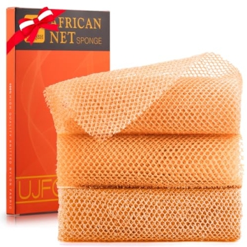 3 Pieces African Bath Sponge African Net Long Net Bath Sponge Exfoliating Shower Body Scrubber Back ...