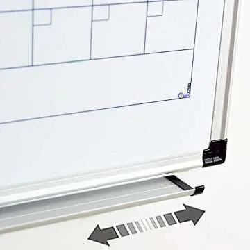 XBoard Magnetic Calendar Whiteboard 48" x 36" - Monthly Calendar Dry Erase Board, White Board + Colorful Calendar Board, Silver Aluminium Framed Monthly Planning Board