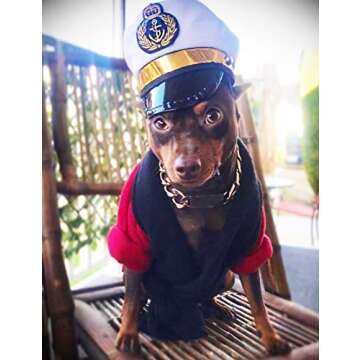 PET SHOW Small Medium Dogs Captain Hat Party Costume Grooming Accessory Photo Props for Pets Puppy D...