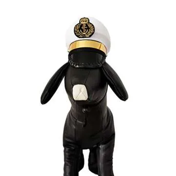 PET SHOW Small Medium Dogs Captain Hat Party Costume Grooming Accessory Photo Props for Pets Puppy Doggies Kitten Pack of 1 (White)