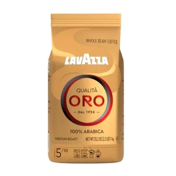 Lavazza Qualità Oro Whole Bean Blend 2.2 lbs - Premium Medium Roast Coffee