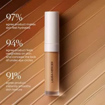 Laura Mercier Real Flawless Weightless Perfecting Serum Concealer, Long-Lasting, Waterproof, & Crease-Proof Wear, Buildable Coverage, Oil-Free, 4C1 - Medium to medium deep with very cool undertones