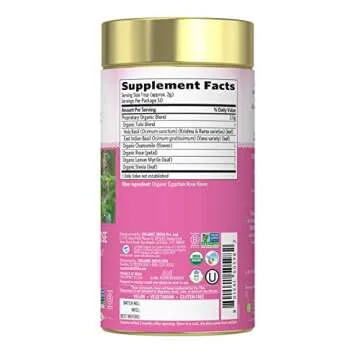 ORGANIC INDIA Tulsi Sweet Rose Herbal Tea - Holy Basil Leaf, African Basil, Chamomilie, Lemon Myrtle...