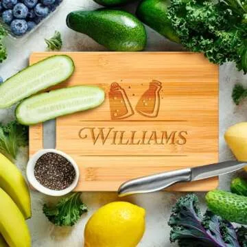 Personalized Cutting Board, Custom Engraved Bamboo Wood Cutting Boards, Customized Name Kitchen Charcuterie Board, Christmas, Housewarming Gift, Multiple Sizes, Engraved in USA by My Sign Center