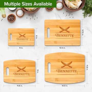 Personalized Cutting Board, Custom Engraved Bamboo Wood Cutting Boards, Customized Name Kitchen Charcuterie Board, Christmas, Housewarming Gift, Multiple Sizes, Engraved in USA by My Sign Center