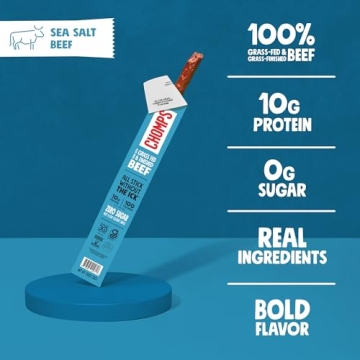 Chomps Sea Salt Beef Jerky Snack Sticks - Healthy Protein Snacking