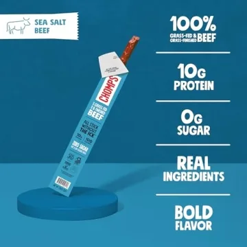 Chomps Sea Salt Beef Jerky Snack Sticks - Healthy Protein Snacking