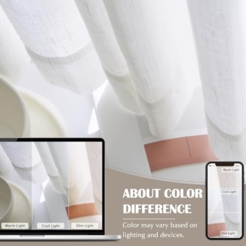 Jinchan Linen Blend White Curtains for Modern Living Spaces
