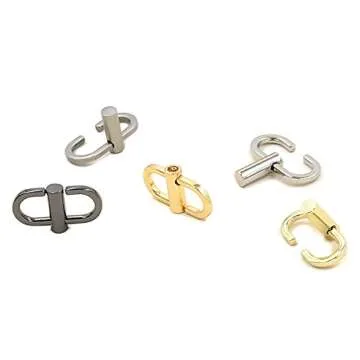 ZHU YU CHUN 10 Pcs Adjustable Metal Buckles for Chain Strap Bag,Small Chain Ring Clip with a Simple Opening to Shorten Length of Metal Chain(5 color set)
