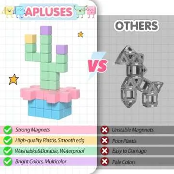Apluses 32pcs Magnetic Blocks for Creative Kids
