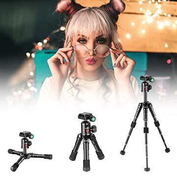 NEEWER 20 inch Mini Tripod for Camera with 360° Ball Head, 1/4" Arca Type Quick Release Plate and Carrying Bag, Compact Desktop Tripod for DSLR Camera, Video Camcorder up to 11lb/5kg