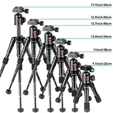 NEEWER 20 inch Mini Tripod for Camera with 360° Ball Head, 1/4" Arca Type Quick Release Plate and Carrying Bag, Compact Desktop Tripod for DSLR Camera, Video Camcorder up to 11lb/5kg