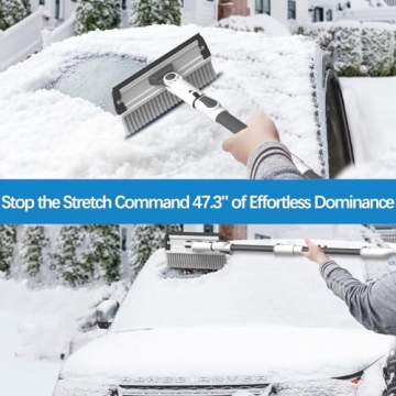 47.3" Extendable Ice Scraper and Snow Brush for All Vehicles