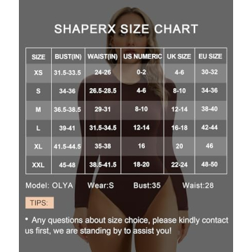 SHAPERX Women's Soft Crew Neck Bodysuit for All Occasions