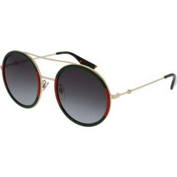 Gucci GG0061S-003 Green Gradient Round Sunglasses
