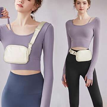 Amazerbst Belt Bag, Fanny Pack, Everywhere Belt Bag,40 Inch Adjustable Strap,Belt Bag for Women and Men,Waterproof