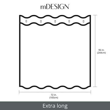 mDesign Cotton Waffle Knit Shower Curtain - Hotel Style Shower Curtain - Luxury Spa Quality Waffle Weave Fabric Cotton Shower Curtains for Bathroom - Bath and Shower Curtains - 72" x 96" - White