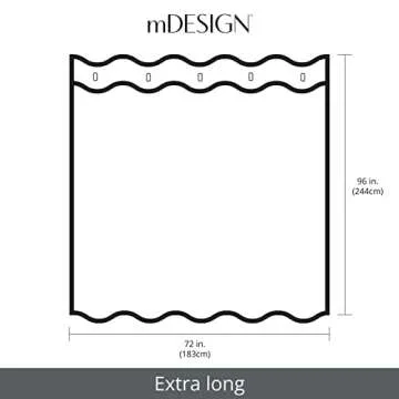 mDesign Cotton Waffle Knit Shower Curtain - Hotel Style Shower Curtain - Luxury Spa Quality Waffle Weave Fabric Cotton Shower Curtains for Bathroom - Bath and Shower Curtains - 72" x 96" - White