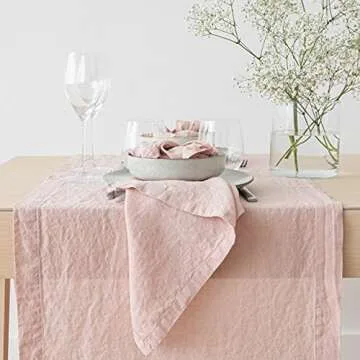 Elegant LinenMe Stone Washed Napkin Set of 4 - Rosa Color