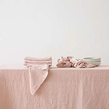 Elegant LinenMe Stone Washed Napkin Set of 4 - Rosa Color