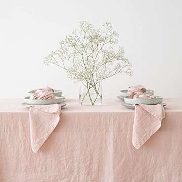 Elegant LinenMe Stone Washed Napkin Set of 4 - Rosa Color
