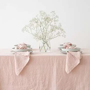 Elegant LinenMe Stone Washed Napkin Set of 4 - Rosa Color
