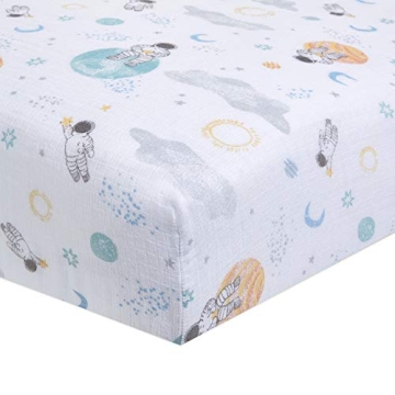 aden + anais Essentials Classic Crib Sheet, 100% Cotton Muslin, Snug Fit for Baby Comfort